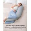imageMomcozy Body Pillow for Pregnancy J Shaped Pregnancy Pillows for Side Sleeping Soft Maternity Pillow with Jersey Cotton Cover for Head Neck Belly Support PinkCooling Fabric  Deep Grey