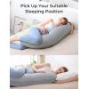imageMomcozy Body Pillow for Pregnancy J Shaped Pregnancy Pillows for Side Sleeping Soft Maternity Pillow with Jersey Cotton Cover for Head Neck Belly Support PinkCooling Fabric  Deep Grey