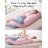 imageMomcozy Body Pillow for Pregnancy J Shaped Pregnancy Pillows for Side Sleeping Soft Maternity Pillow with Jersey Cotton Cover for Head Neck Belly Support PinkPink