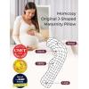 imageMomcozy Body Pillow for Pregnancy J Shaped Pregnancy Pillows for Side Sleeping Soft Maternity Pillow with Jersey Cotton Cover for Head Neck Belly Support PinkPink