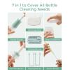 imageMomcozy Bottle Brush Set  Baby Bottle Cleaner Kit with Silicone Brush Nipple Brush Straw Brush Soap Dispenser Drying Rack  7 in 1 Bottle Cleaning Tool for Home and TravelGreen