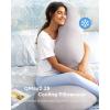 imageMomcozy Cooling Pregnancy PillowOriginal F Shaped Maternity Pillow for Pregnant Women with Adjustable Wedge Pillow Full Body Support Pregnancy Pillows for Side Sleeping with Velvet Cover Light GreyCooling Grey