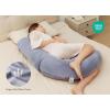 imageMomcozy Cooling Pregnancy PillowOriginal F Shaped Maternity Pillow for Pregnant Women with Adjustable Wedge Pillow Full Body Support Pregnancy Pillows for Side Sleeping with Velvet Cover Light GreyVelvet  Grey