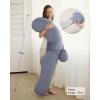 imageMomcozy Cooling Pregnancy PillowOriginal F Shaped Maternity Pillow for Pregnant Women with Adjustable Wedge Pillow Full Body Support Pregnancy Pillows for Side Sleeping with Velvet Cover Light GreyVelvet  Grey