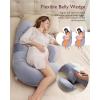 imageMomcozy Cooling Pregnancy PillowOriginal F Shaped Maternity Pillow for Pregnant Women with Adjustable Wedge Pillow Full Body Support Pregnancy Pillows for Side Sleeping with Velvet Cover Light GreyVelvet  Grey