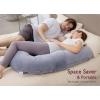 imageMomcozy Cooling Pregnancy PillowOriginal F Shaped Maternity Pillow for Pregnant Women with Adjustable Wedge Pillow Full Body Support Pregnancy Pillows for Side Sleeping with Velvet Cover Light GreyVelvet  Grey