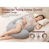 imageMomcozy Cooling Pregnancy PillowOriginal F Shaped Maternity Pillow for Pregnant Women with Adjustable Wedge Pillow Full Body Support Pregnancy Pillows for Side Sleeping with Velvet Cover Light GreyAir Layer  Grey