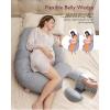 imageMomcozy Cooling Pregnancy PillowOriginal F Shaped Maternity Pillow for Pregnant Women with Adjustable Wedge Pillow Full Body Support Pregnancy Pillows for Side Sleeping with Velvet Cover Light GreyAir Layer  Grey