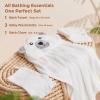 imageMomcozy Cute Elephant Hooded Baby Towel 8 Piece Bath Essential 2 x Towels and 6 x Wash Cloth Set Perfect Shower Gift for Boys or Girls  Soft and Comfort for Newborn Infant and ToddlerWhite