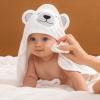 imageMomcozy Cute Elephant Hooded Baby Towel 8 Piece Bath Essential 2 x Towels and 6 x Wash Cloth Set Perfect Shower Gift for Boys or Girls  Soft and Comfort for Newborn Infant and ToddlerWhite