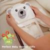 imageMomcozy Cute Elephant Hooded Baby Towel 8 Piece Bath Essential 2 x Towels and 6 x Wash Cloth Set Perfect Shower Gift for Boys or Girls  Soft and Comfort for Newborn Infant and ToddlerWhite