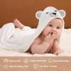 imageMomcozy Cute Elephant Hooded Baby Towel 8 Piece Bath Essential 2 x Towels and 6 x Wash Cloth Set Perfect Shower Gift for Boys or Girls  Soft and Comfort for Newborn Infant and ToddlerWhite