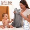imageMomcozy Cute Elephant Hooded Baby Towel 8 Piece Bath Essential 2 x Towels and 6 x Wash Cloth Set Perfect Shower Gift for Boys or Girls  Soft and Comfort for Newborn Infant and ToddlerGrey