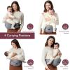 imageMomcozy Hip Seat Baby Carrier  Adjustable Waistband with Original 3D Belly Protector Ergonomic Carrier with Various Pockets for Toddlers up to 45lbs Grey Medium 2745INGrey