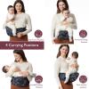 imageMomcozy Hip Seat Baby Carrier  Adjustable Waistband with Original 3D Belly Protector Ergonomic Carrier with Various Pockets for Toddlers up to 45lbs Grey Medium 2745INStarry Sky