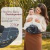 imageMomcozy Hip Seat Baby Carrier  Adjustable Waistband with Original 3D Belly Protector Ergonomic Carrier with Various Pockets for Toddlers up to 45lbs Grey Medium 2745INStarry Sky