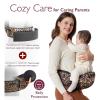 imageMomcozy Hip Seat Baby Carrier  Adjustable Waistband with Original 3D Belly Protector Ergonomic Carrier with Various Pockets for Toddlers up to 45lbs Grey Medium 2745INLeopard