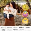 imageMomcozy Hip Seat Baby Carrier  Adjustable Waistband with Original 3D Belly Protector Ergonomic Carrier with Various Pockets for Toddlers up to 45lbs Grey Medium 2745INStarry Sky