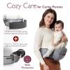 imageMomcozy Hip Seat Baby Carrier  Adjustable Waistband with Original 3D Belly Protector Ergonomic Carrier with Various Pockets for Toddlers up to 45lbs Grey Medium 2745INGrey