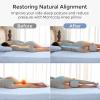 imageMomcozy Knee Pillow for Side Sleepers Soft Memory Foam Support Spine Alignment Pregnancy Leg Pillow for HIPS Back Sciatica Pain Fixed Strap for Moving Wider Contact Even PressureCooling Grey