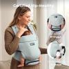 imageMomcozy Newborn Baby Carrier  Ergonomic Cozy and Lightweight Carrier for 724lbs Adjustable Neck Support with Sunshield Breathable Airmesh Perfect for Summer Outing Silver GreySilver Grey