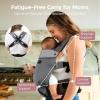 imageMomcozy Newborn Baby Carrier  Ergonomic Cozy and Lightweight Carrier for 724lbs Adjustable Neck Support with Sunshield Breathable Airmesh Perfect for Summer Outing Silver GreyPurplish Grey