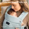 imageMomcozy Newborn Baby Carrier  Ergonomic Cozy and Lightweight Carrier for 724lbs Adjustable Neck Support with Sunshield Breathable Airmesh Perfect for Summer Outing Silver GreySilver Grey