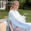 imageMomcozy Nursing Cover for Breastfeeding Breathable Privacy Poncho MultiUse Nursing Shawl Portable Breast Feeding CoversBlue Lite