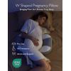 imageMomcozy Portable Pregnancy Pillow  W Shaped Maternity Support for Side Sleepers Adjustable Travel Wedge Pillow for Back Belly and Hip Relief Ideal for Pregnant Women Deep GreyGrey
