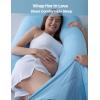 imageMomcozy Pregnancy Pillow with Cooling Cover Dreamlign U Pro Maternity Pillow with Adjustable Leg Pillow  Support for Back HIPS Belly Legs for Pregnant Women 5072 Inch Full Body Pillow GreyBlue Cooling Fabric