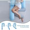 imageMomcozy Pregnancy Pillow with Cooling Cover Dreamlign U Pro Maternity Pillow with Adjustable Leg Pillow  Support for Back HIPS Belly Legs for Pregnant Women 5072 Inch Full Body Pillow GreyBlue Cooling Fabric