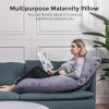 imageMomcozy Pregnancy Pillows with Cooling Cover UShaped Full Body Maternity Pillow for Side Sleepers 57 Inch  Support for Back Hip Belly Legs for Pregnant WomenGrey