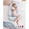 imageMomcozy Pregnancy Pillows with Cooling Cover UShaped Full Body Maternity Pillow for Side Sleepers 57 Inch  Support for Back Hip Belly Legs for Pregnant WomenLight Blue