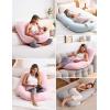 imageMomcozy Pregnancy Pillows with Cooling Cover UShaped Full Body Maternity Pillow for Side Sleepers 57 Inch  Support for Back Hip Belly Legs for Pregnant WomenPink