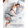 imageMomcozy Pregnancy Pillows with Cooling Cover UShaped Full Body Maternity Pillow for Side Sleepers 57 Inch  Support for Back Hip Belly Legs for Pregnant WomenGrey Cooling Fabric
