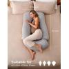 imageMomcozy Pregnancy Pillows with Cooling Cover UShaped Full Body Maternity Pillow for Side Sleepers 57 Inch  Support for Back Hip Belly Legs for Pregnant WomenJersey Knit Cotton Gray