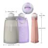 imageNo Leak Momcozy Silicone Breastmilk Storage Bags Reusable Breastmilk Freezer Storing Bags for Breastfeeding 85oz250ml Breast Milk Saver Leakproof Baby Food Pouches BPA Free Gray 5pcsLight Purple  Gray