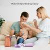 imageNo Leak Momcozy Silicone Breastmilk Storage Bags Reusable Breastmilk Freezer Storing Bags for Breastfeeding 85oz250ml Breast Milk Saver Leakproof Baby Food Pouches BPA Free Gray 5pcsLight Purple  Gray