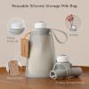 imageNo Leak Momcozy Silicone Breastmilk Storage Bags Reusable Breastmilk Freezer Storing Bags for Breastfeeding 85oz250ml Breast Milk Saver Leakproof Baby Food Pouches BPA Free Gray 5pcsGray