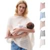 imageMomcozy Nursing Cover for Breastfeeding Breathable Privacy Poncho MultiUse Nursing Shawl Portable Breast Feeding CoversWhite Lite