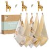 imageMomcozy Soft ampamp Absorbent Baby Washcloths  4 Layer Design Medium Thickness Premium Cotton for Newborns SkinGreat for Bathing Wiping ampamp onThego Use Shower Gift and Essential5 Pack 10x10 inchSunny Giraffe