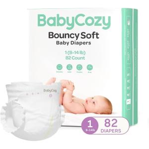 imageBaby Diapers Size 5 27lb48 Count Babycozy Dry Disposable Diapers Bouncy Soft08D Softer Touch Diapers and 10 Micron Velvet Soft Fiber Diapers Hypoallergenic for Sensitive Infant SkinSize 1