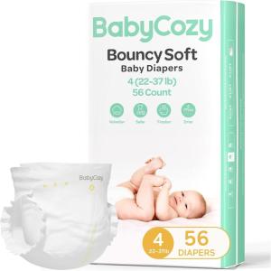 imageBaby Diapers Size 5 27lb48 Count Babycozy Dry Disposable Diapers Bouncy Soft08D Softer Touch Diapers and 10 Micron Velvet Soft Fiber Diapers Hypoallergenic for Sensitive Infant SkinSize 4