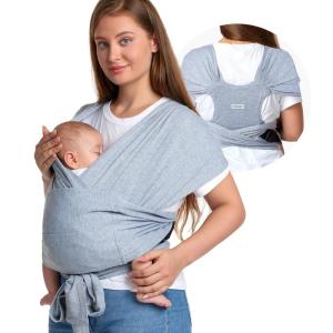 imageMomcozy Adjustable Buckle Baby Wrap Carrier Cooling AirMesh Easy to Wear Baby Carrier Sling Baby Carriers Newborn to Toddler 835lbs Suit for Waist 3047inch Regular Grey GreenGrey