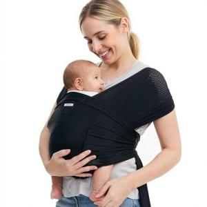 imageMomcozy Baby Carrier AirMesh  The Perfect Summer Water Sling for Newborns to Toddler 835 lbs  Cooling Breathable and Lightweight Baby Wrap Nice for Summer Pool Beach Swimming Charcoal GrayAir MeshBlack