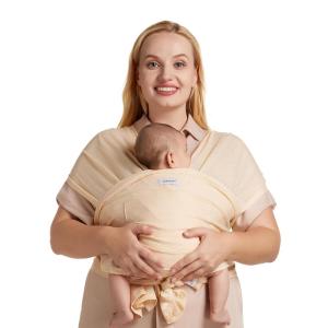imageMomcozy Baby Carrier AirMesh  The Perfect Summer Water Sling for Newborns to Toddler 835 lbs  Cooling Breathable and Lightweight Baby Wrap Nice for Summer Pool Beach Swimming Charcoal GrayAir MeshBeige