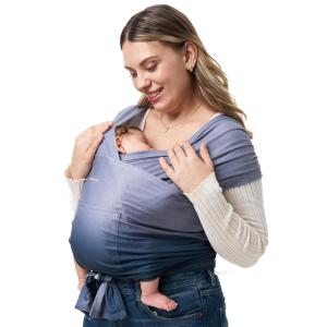 imageMomcozy Baby Carrier AirMesh  The Perfect Summer Water Sling for Newborns to Toddler 835 lbs  Cooling Breathable and Lightweight Baby Wrap Nice for Summer Pool Beach Swimming Charcoal GrayGradient Blue