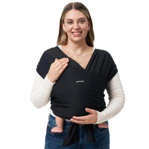 imageMomcozy Baby Carrier AirMesh  The Perfect Summer Water Sling for Newborns to Toddler 835 lbs  Cooling Breathable and Lightweight Baby Wrap Nice for Summer Pool Beach Swimming Charcoal GrayBlack