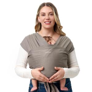 imageMomcozy Baby Carrier AirMesh  The Perfect Summer Water Sling for Newborns to Toddler 835 lbs  Cooling Breathable and Lightweight Baby Wrap Nice for Summer Pool Beach Swimming Charcoal GrayBrown