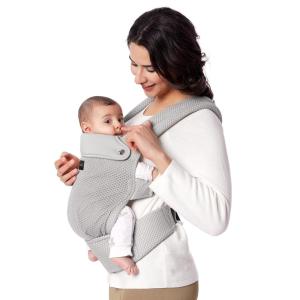 imageMomcozy Baby Carrier with Natural Cotton Linen Built to Last Ergonomic Design Lightweight and Comfortable HandsFree for MomsampampDads Brown CheckerboardAir MeshGrey